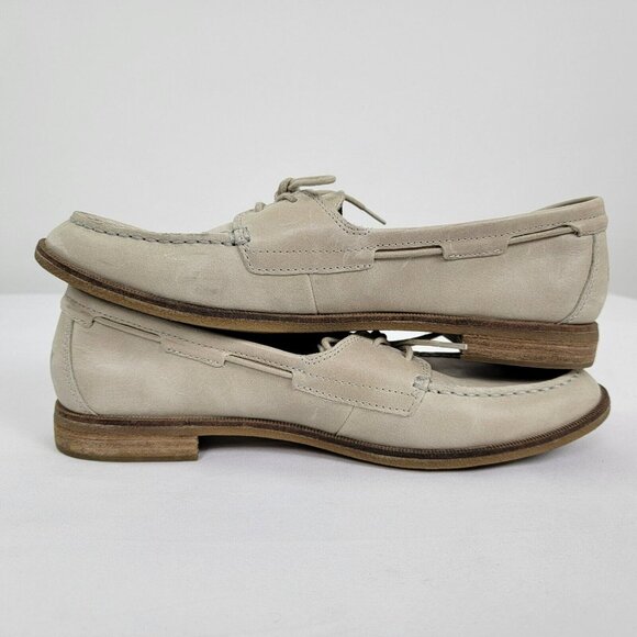 SPERRY Womens Leather Slip on shoes tie up bone beige Size 11 Style STS83444 EUC - Picture 9 of 13